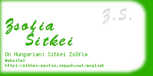 zsofia sitkei business card