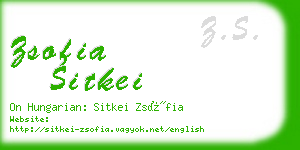 zsofia sitkei business card